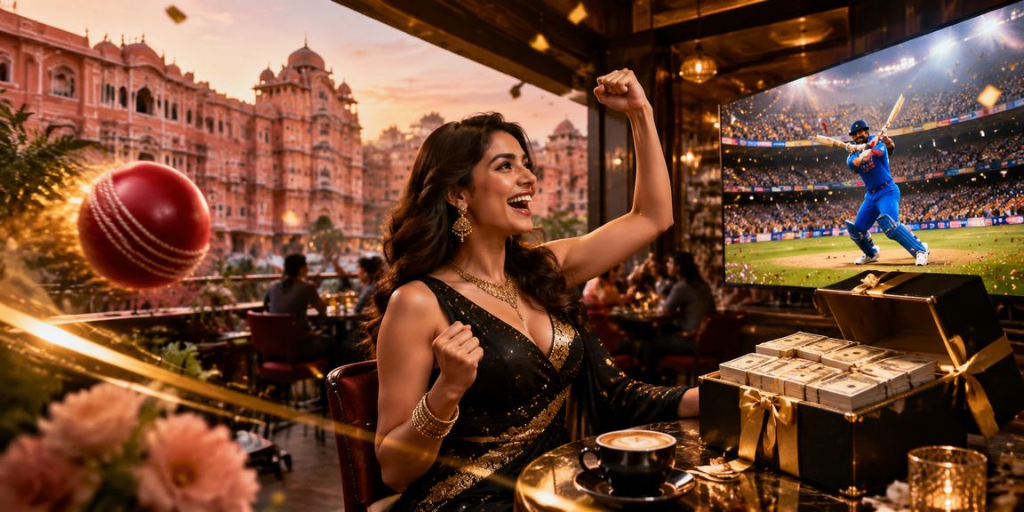 Enthusiastic sports bettors watching cricket in Jaipur